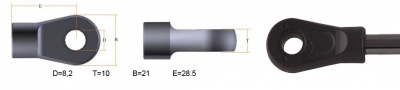 Umělohmotné oko - průměr 8mm, tloušťka oka 10mm, vnitřní závit M6x10mm